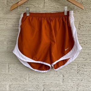 Nike Orange and White Athletic Shorts